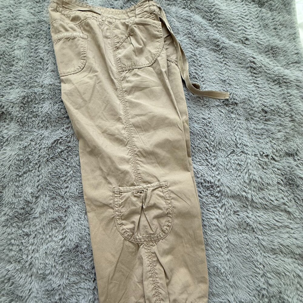 Women's Cargo Pants Beige by Calvin Klein Jeans, Size 2